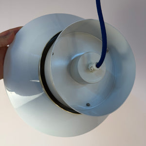 Lamellenlampe Hochglanz weiß Messing aus Dänemark