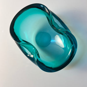 Aschenbecher blau Glas aus Dänemark