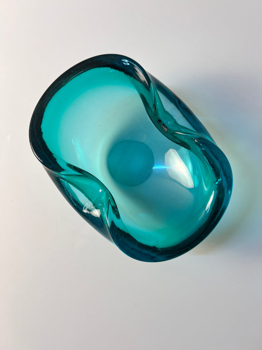 Aschenbecher blau Glas aus Dänemark