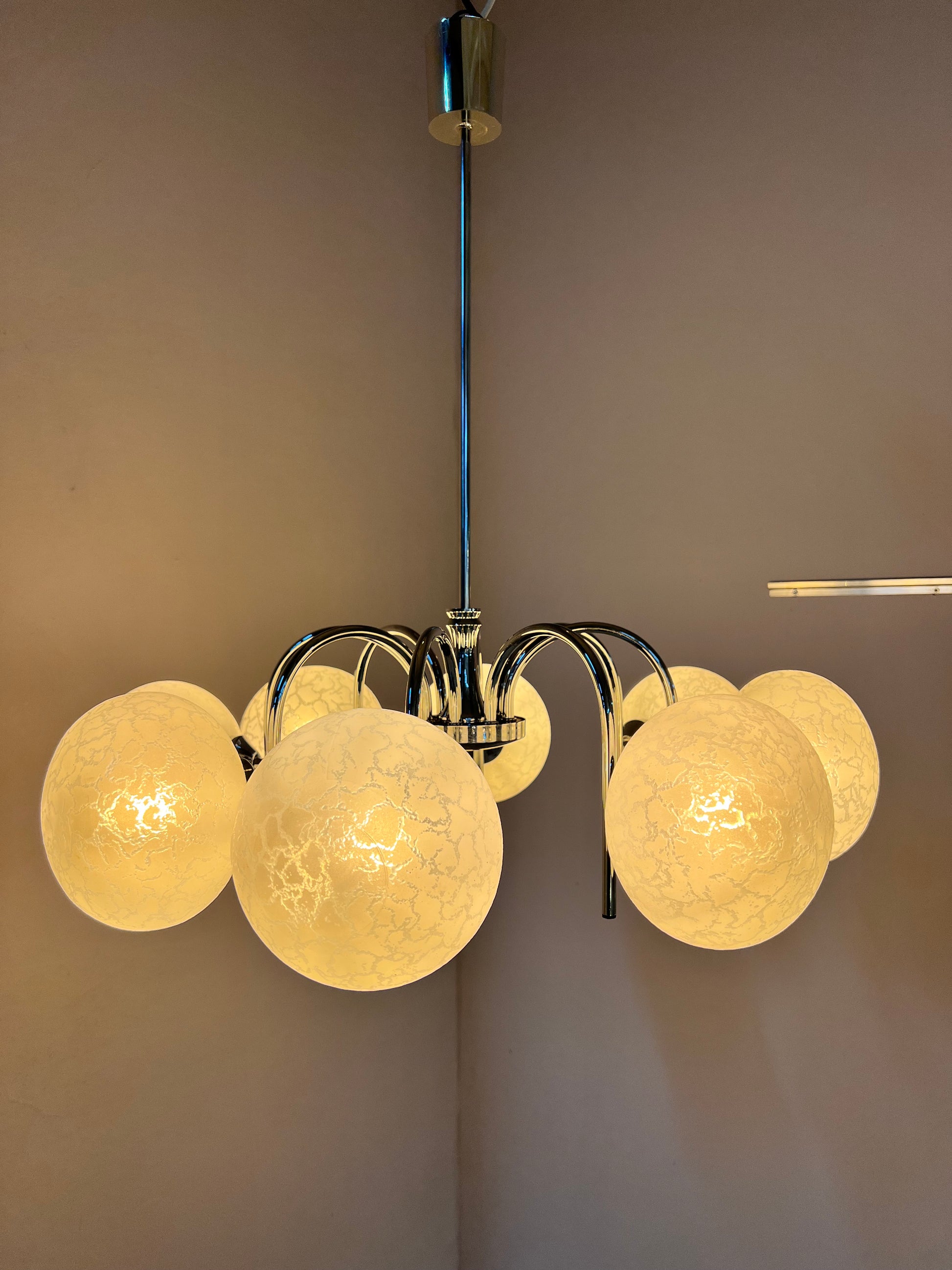 Kronleuchter mit 8 Kugeln von Richard Essig für Hustadt