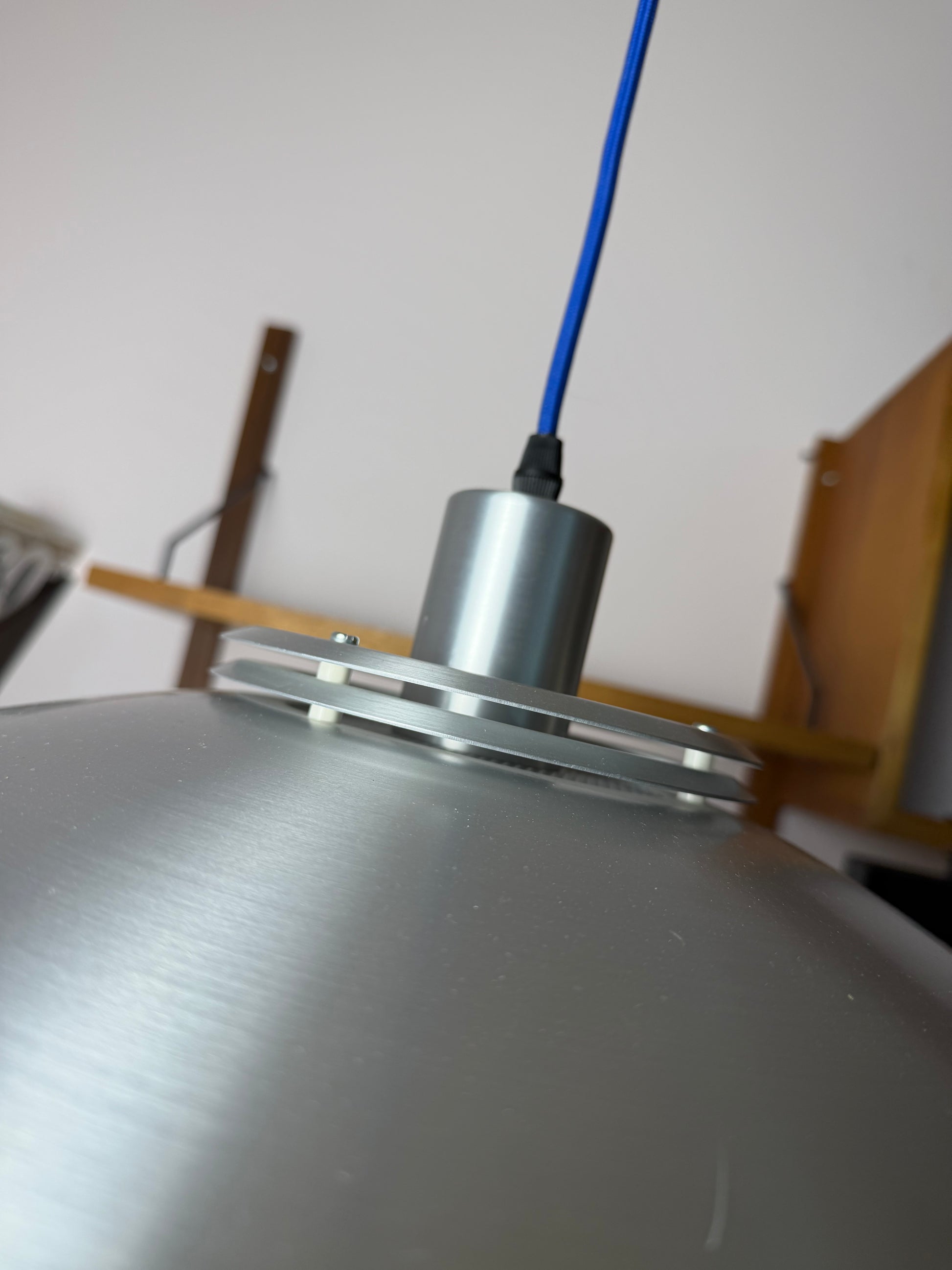 Lamellenlampe Modell Dania 2040 silber von Kurt Wiborg für JEKA