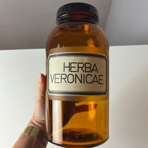 Apothekerglas Herba Veronicae braun