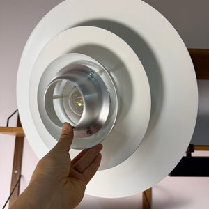Lamellenlampe Modell Dania 2040 silber von Kurt Wiborg für JEKA