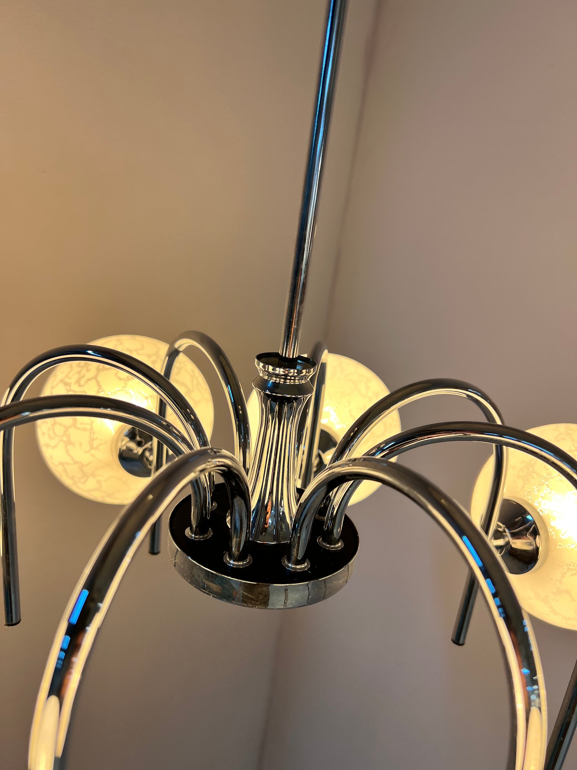 Kronleuchter mit 8 Kugeln von Richard Essig für Hustadt