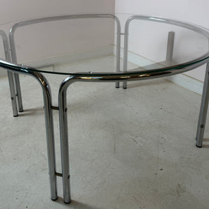 Runder Couchtisch Glas & Chrom
