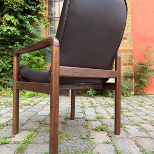 Sessel dunkelbraun Echtleder von Dyrlund