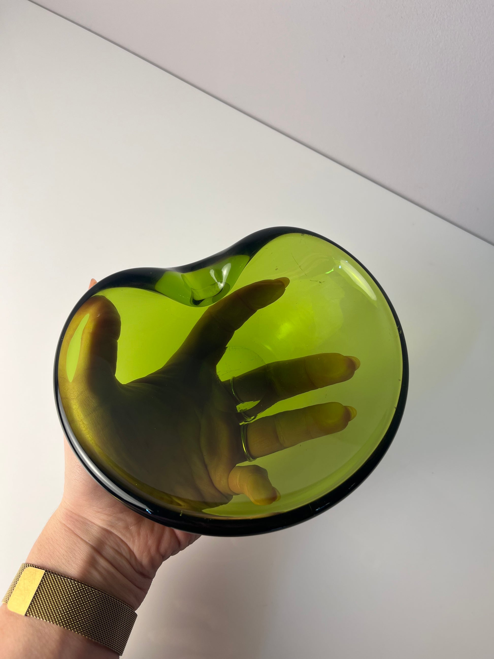 Aschenbecher grün Glas von Holmegaard