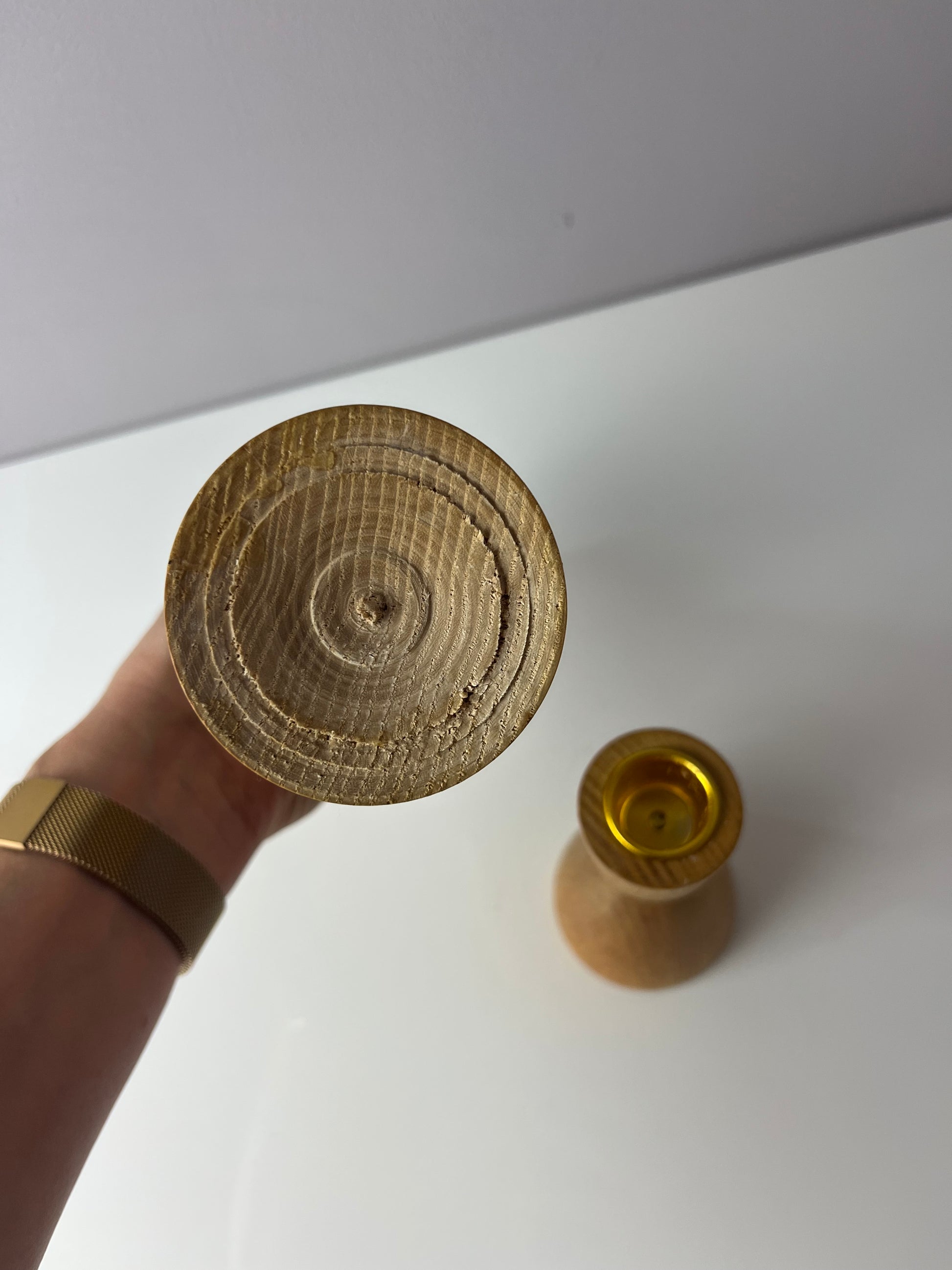 Set: 2x Kerzenständer Eiche