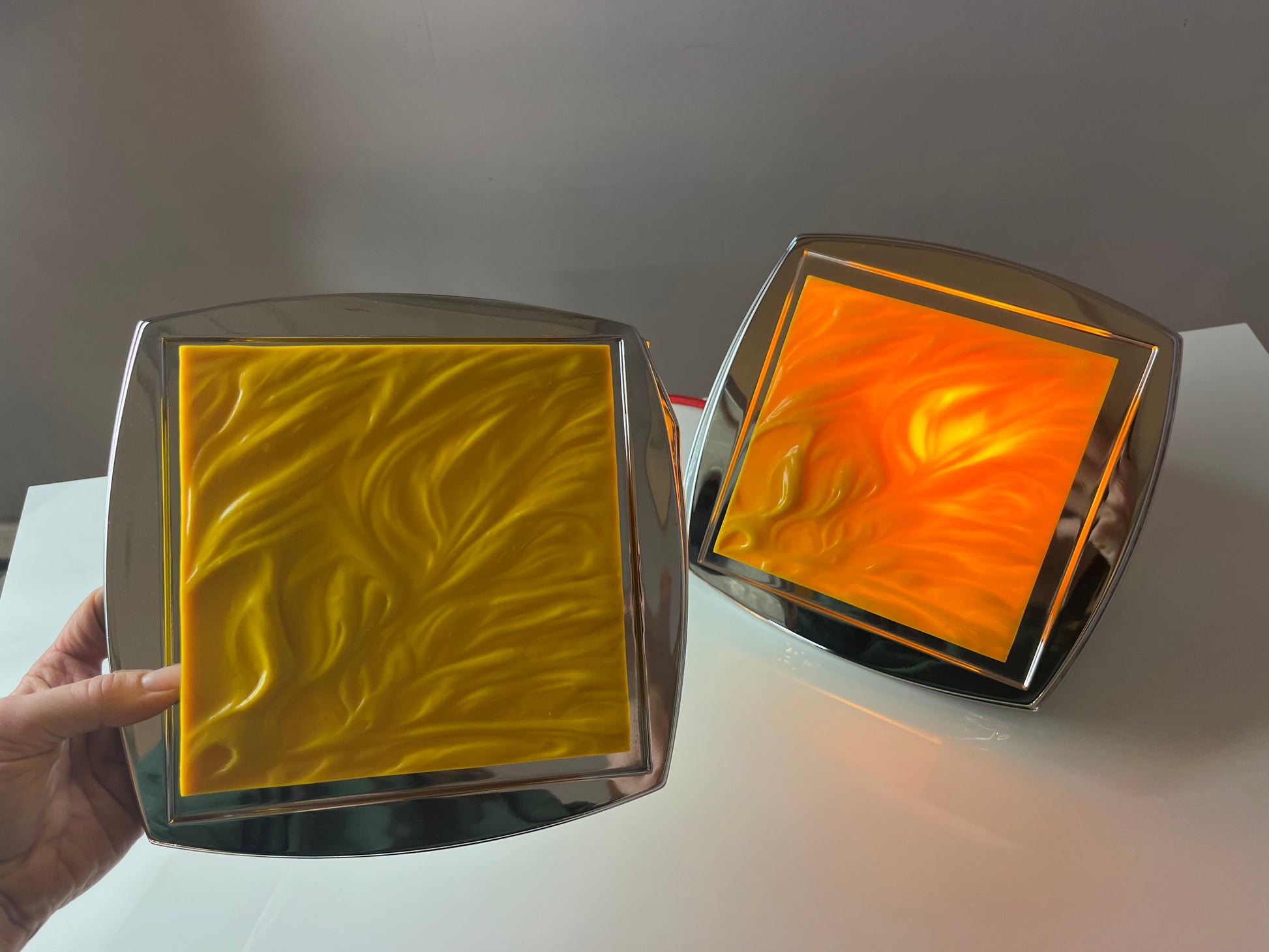Wandlampe gelb Chrom von Uwe Mersch