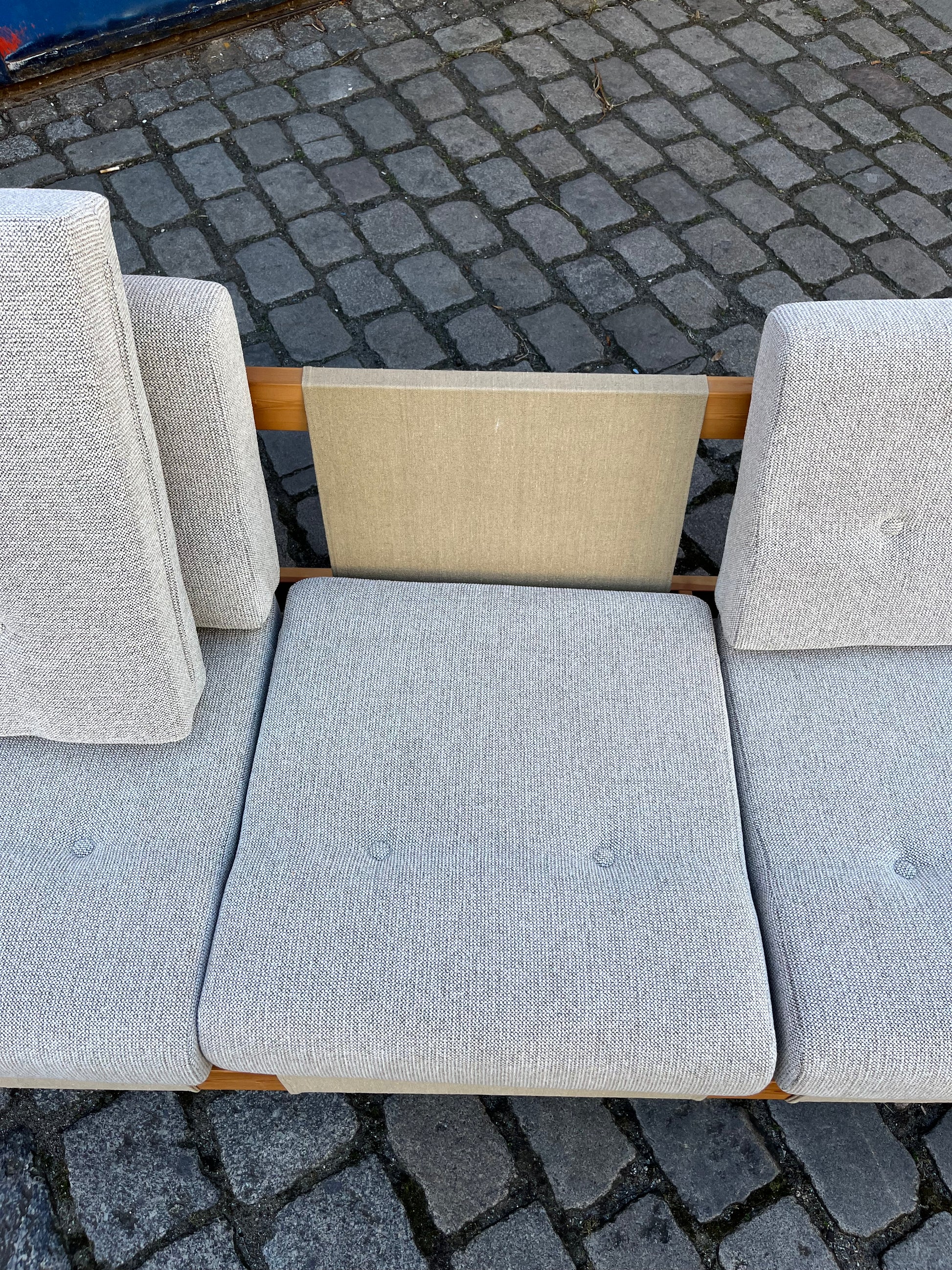 3-Sitzer Sofa beige grau Safari Style