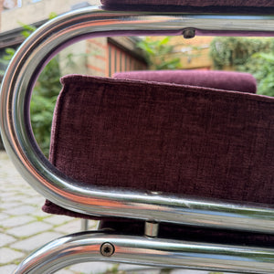 Sessel Halina lila neu gepolstert Chrom von Hellerau