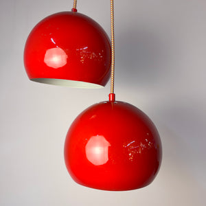Set: 2x Kugellampe rot aus Dänemark