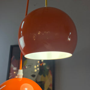 Kugellampe neu lackiert orange aus Dänemark