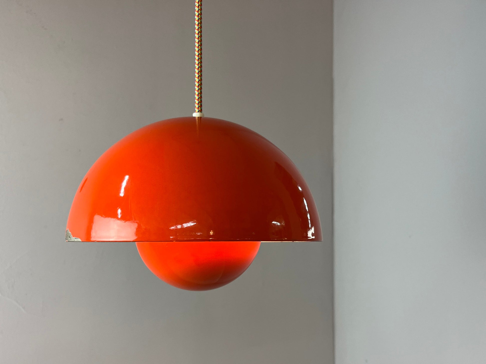 Hängelampe Flowerpot VP1 orange von Verner Panton für Louis Poulsen