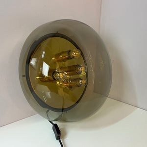 Wand-/ Deckenlampe Messing Rauchglas von Kaiser Leuchten