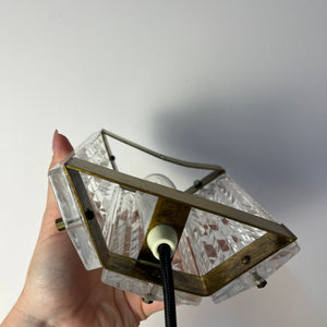 Wandlampe Messing & Glas von Wiktor Berndt für Flygsfors