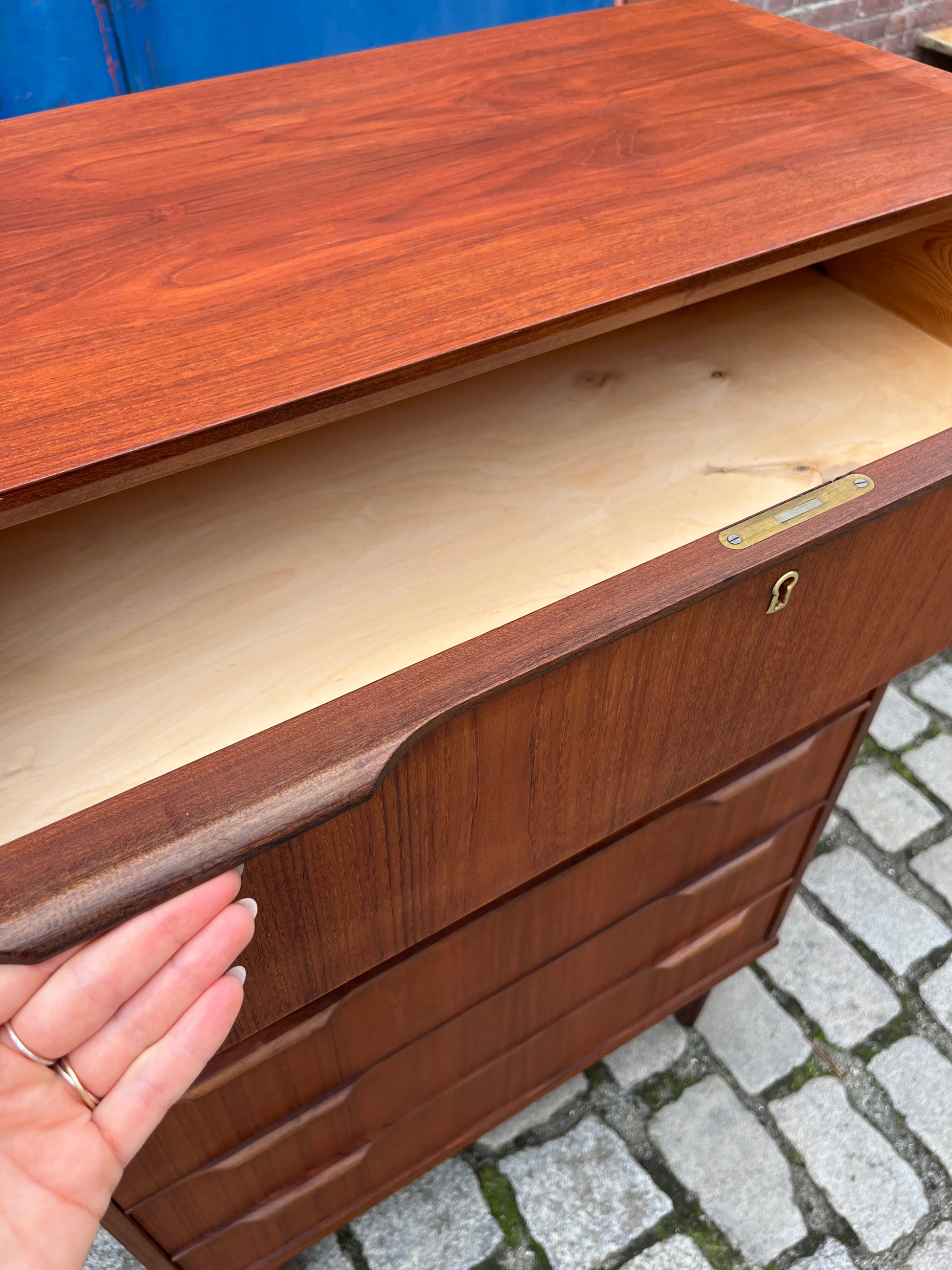 Kommode Tallboy Teak aus Dänemark