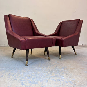 Sessel rot Kunstleder aus Italien