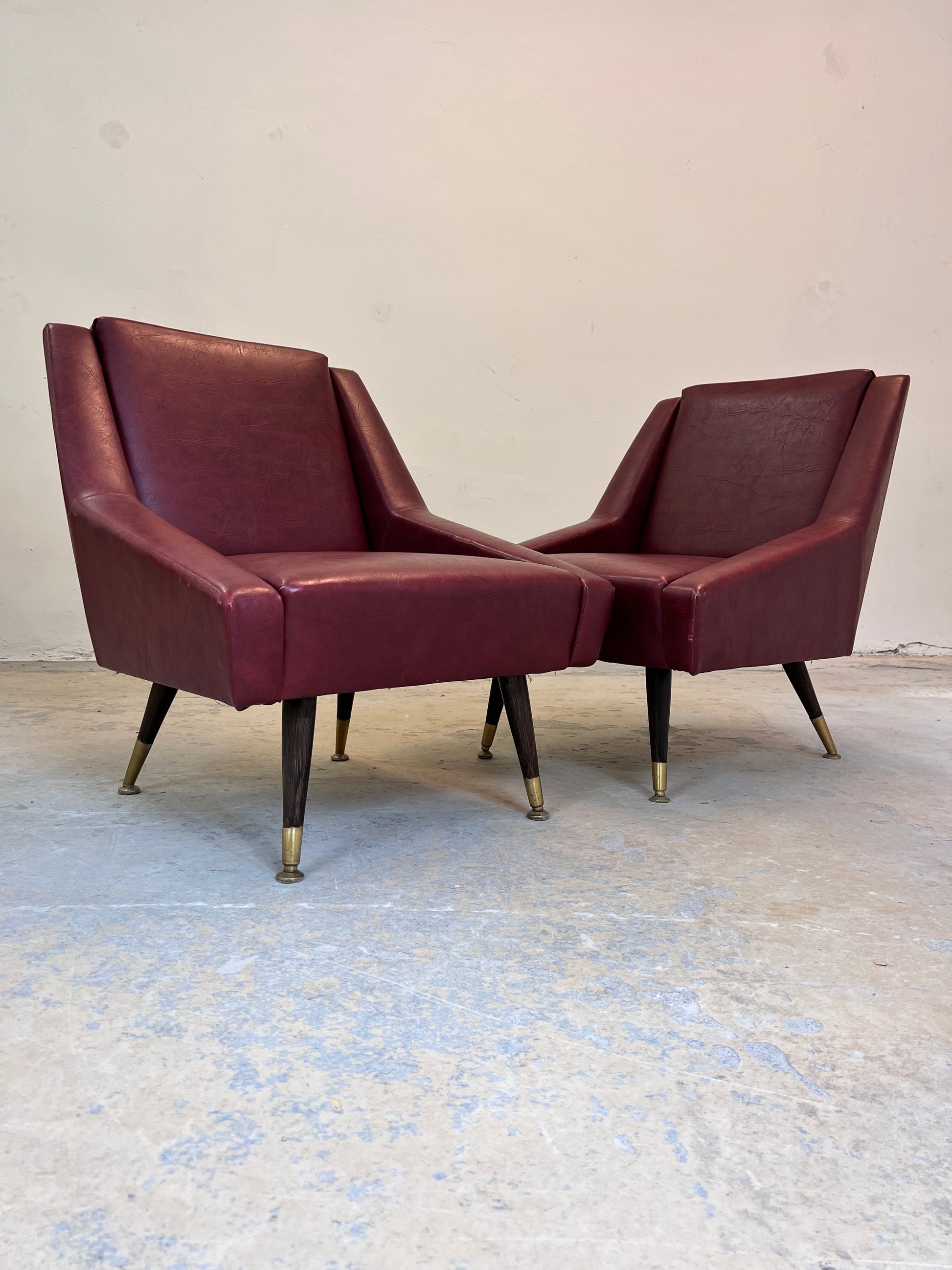Sessel rot Kunstleder aus Italien