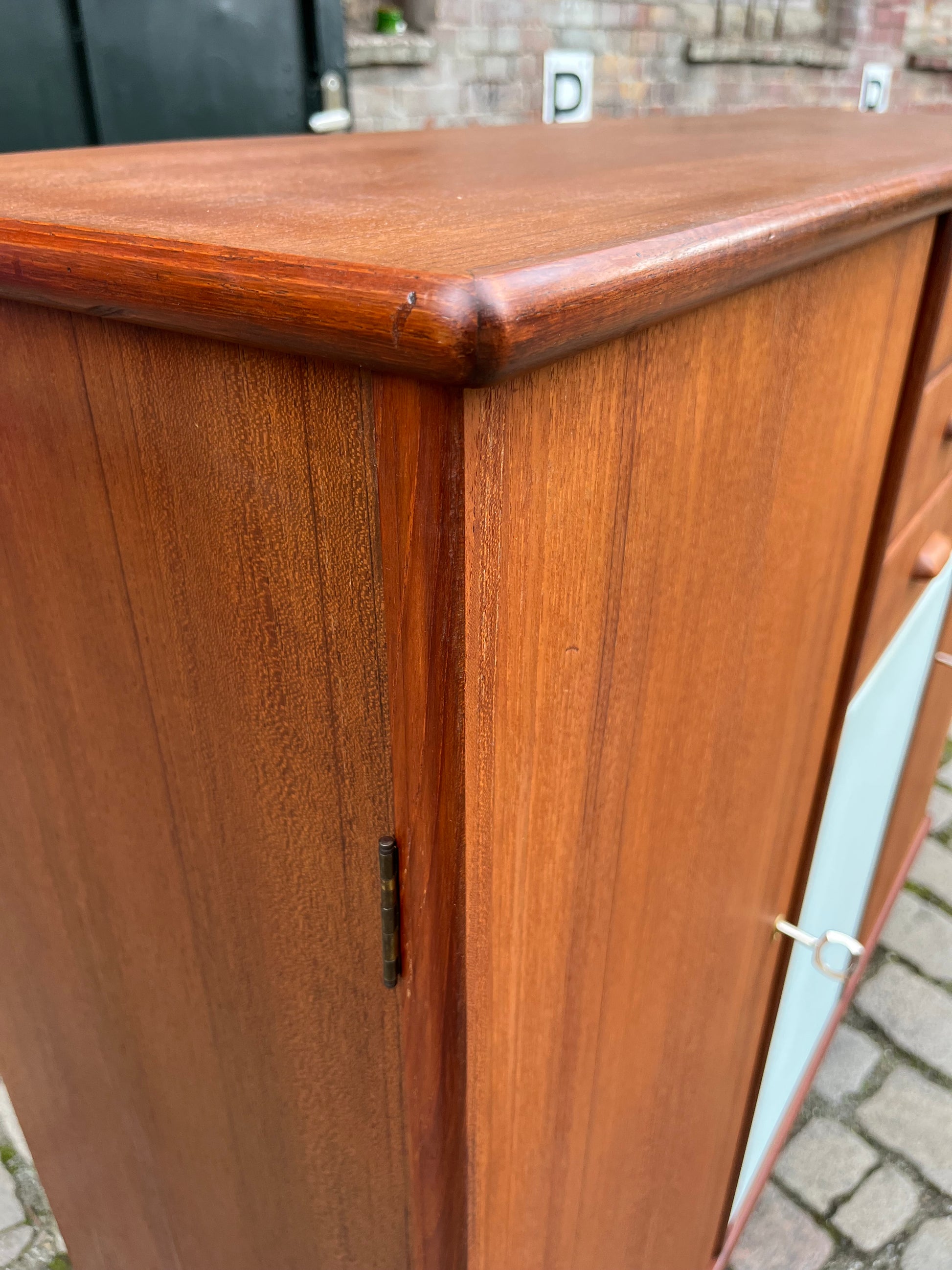 Highboard hellblau Teak