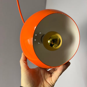 Kugellampe neu lackiert orange aus Dänemark