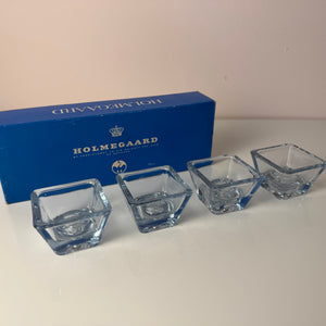 Set: 4x Kerzenständer Serie Skjold Glas von Per Lütken für Holmegaard