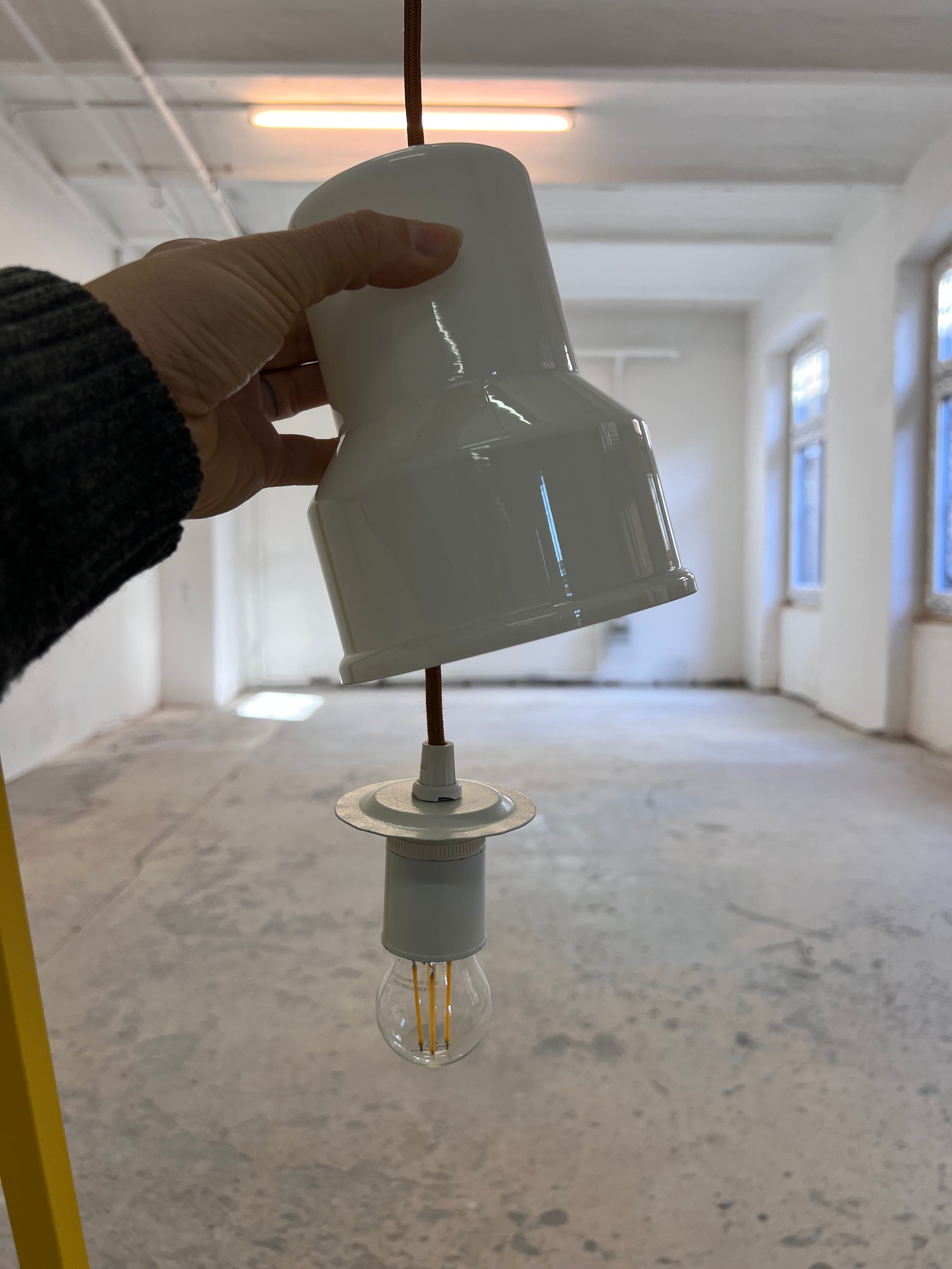 Hängelampe weiß Glas von Sidse Werner für Holmegaard
