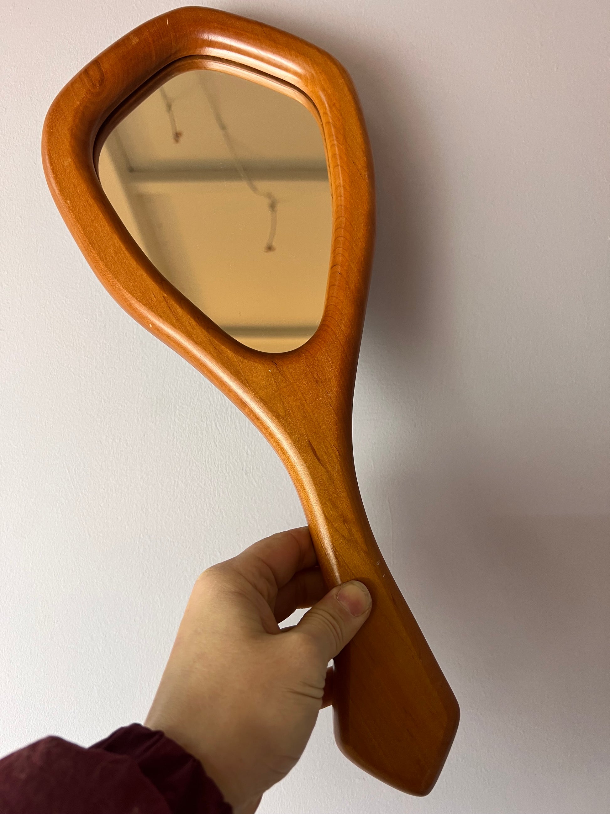 Handspiegel Buche 70er