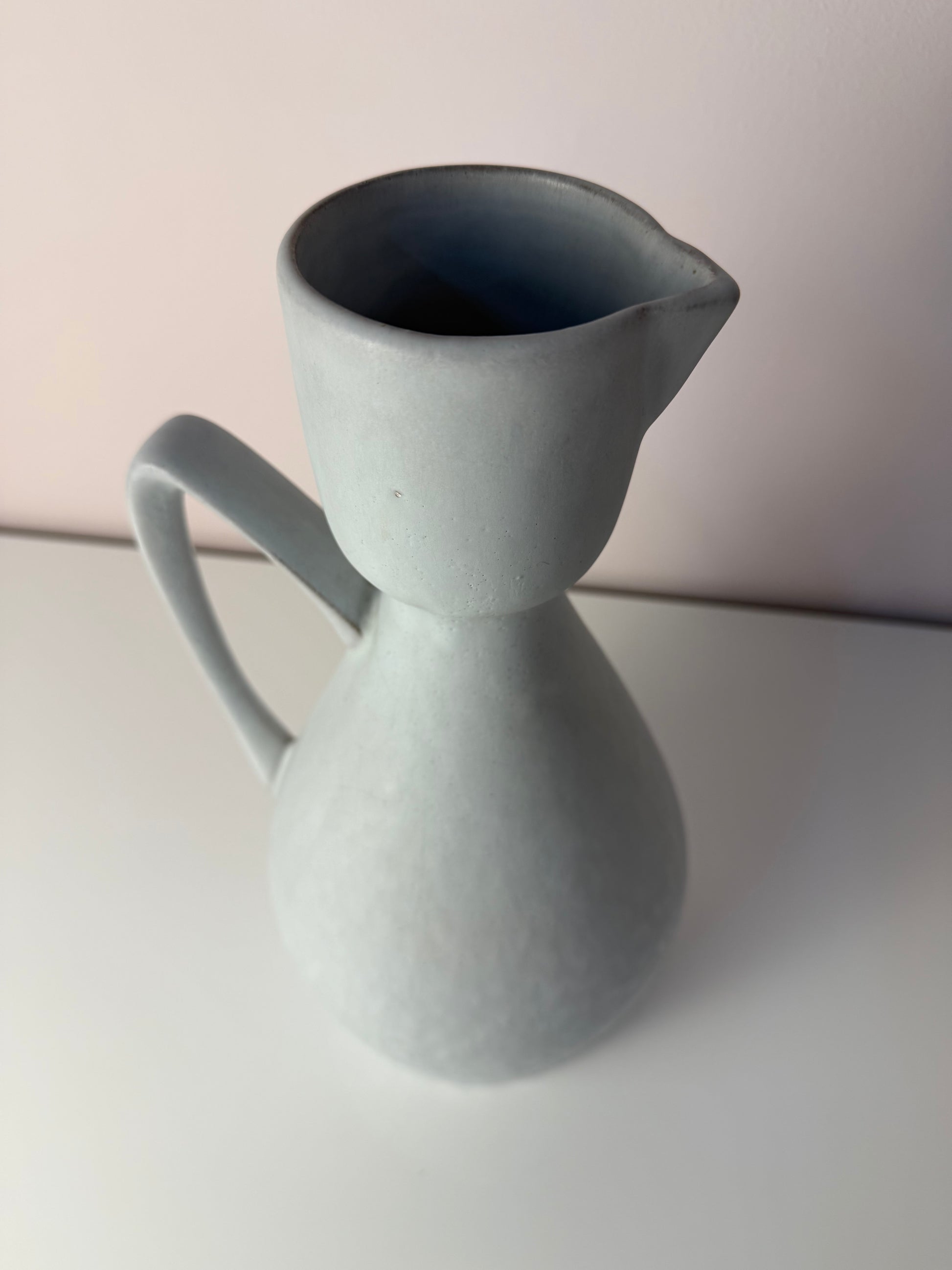 Set: Vase und Karaffe mintgrün weiß Keramik aus Westdeutschland