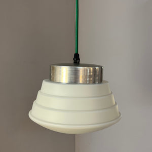 Hängelampe weiß silber Glas