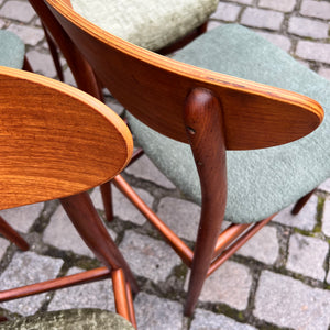 Set: 4x Esszimmerstuhl grün Teak