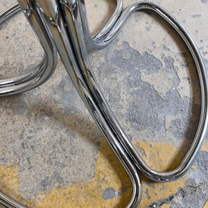 Runder Esstisch Rauchglas & Chrom von Gastone Rinaldi für Rima