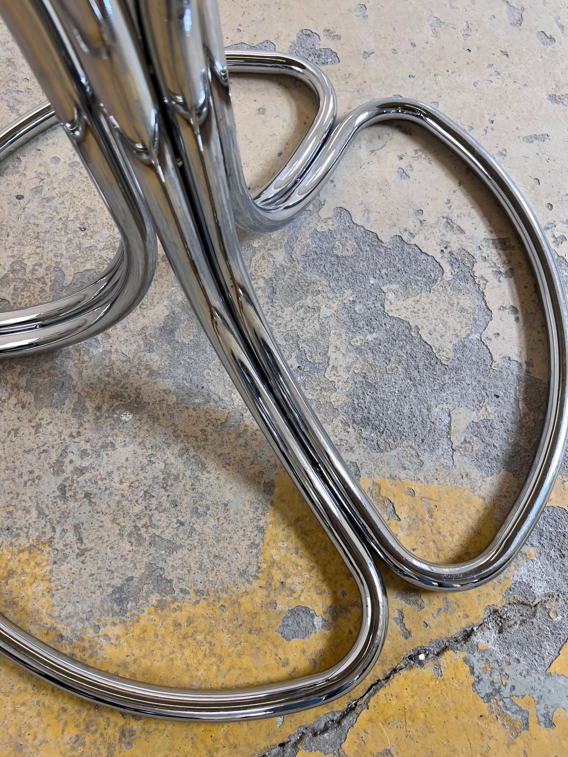 Runder Esstisch Rauchglas & Chrom von Gastone Rinaldi für Rima