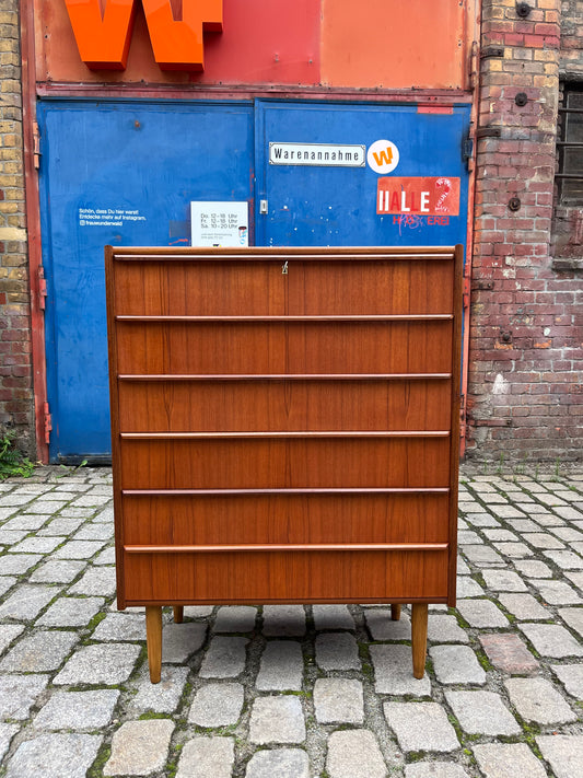 Kommode Teak mit durchgängigen Griffen