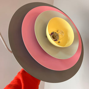 Lamellenlampe neu lackiert pink grau
