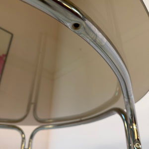 Esstisch Chrom und Rauchglas rund