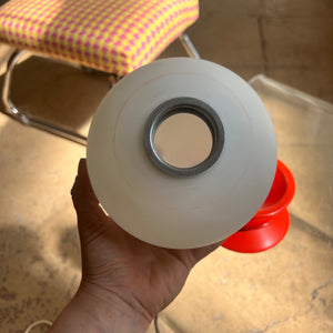 Tischlampe rot Opalglas von Temde