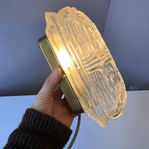 Wandlampe Strukturglas mit Kabel
