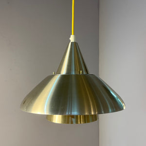 Lamellenlampe Silber Messing mit gelbem Innenleben von Granhaga