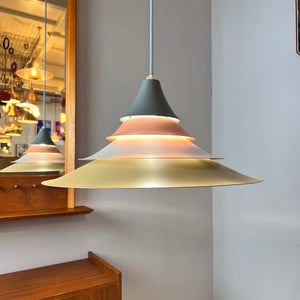 Lamellenlampe neu lackiert pastell-peach Pagode