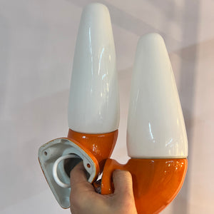 Set: 2x Wandlampe Modell 6035 orange von Sigvard Bernadotte für Ifö