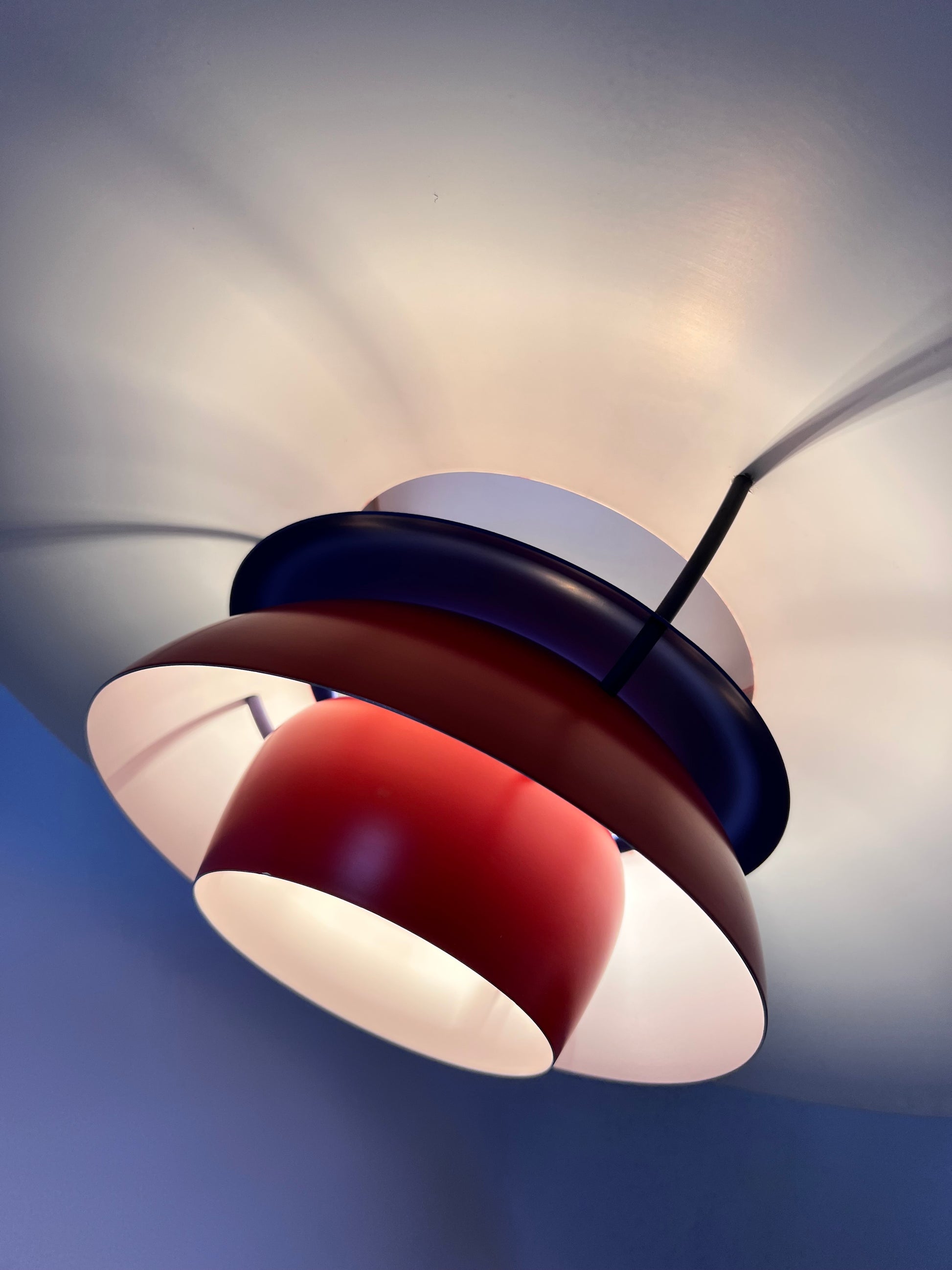 Lamellenlampe PH5 rot von Poul Henningsen für Louis Poulsen