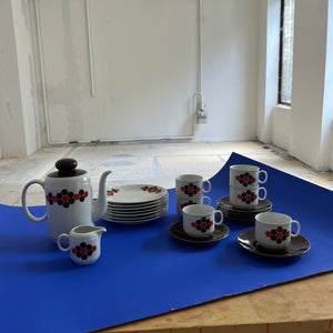 Kaffeeservice weiß braun rot von Seltmann Weiden