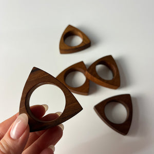 Set: 5x Serviettenring Teak aus Dänemark