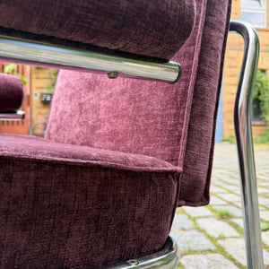 Sessel Halina lila neu gepolstert Chrom von Hellerau