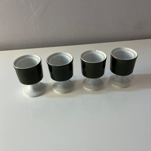 Set: 4x Eierbecher Modulation Secunda grün von Tapio Wirkkala für Rosenthal