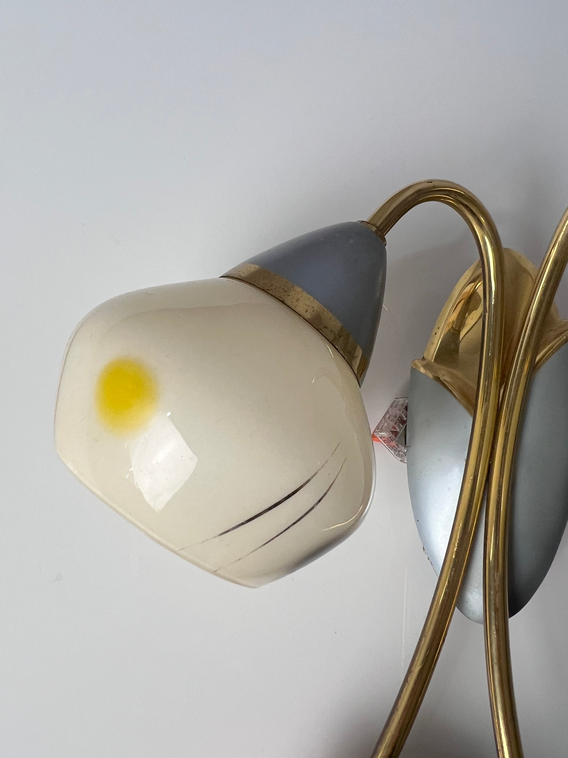 Wandlampe weiß Messing