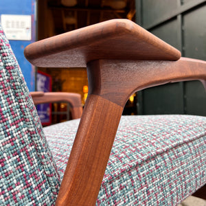 Ruster Lounge Chair neu gepolstert von Yngve Ekström für Swedese