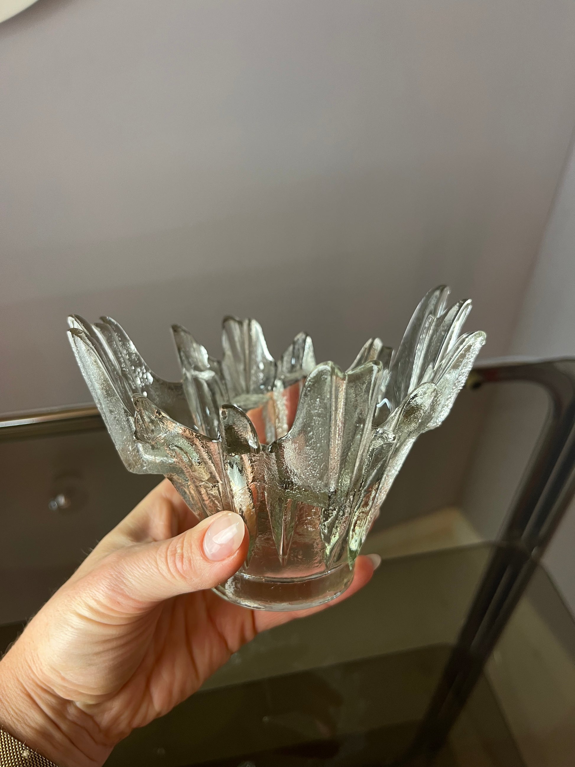 Kerzenhalter Revontulet Glas von Tauno Wirkkala für Humppila