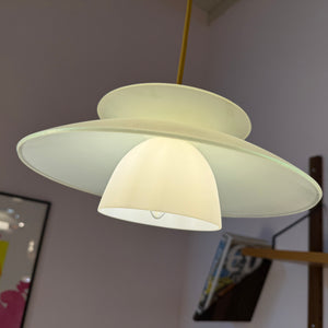 Lamellenlampe Milchglas aus Dänemark
